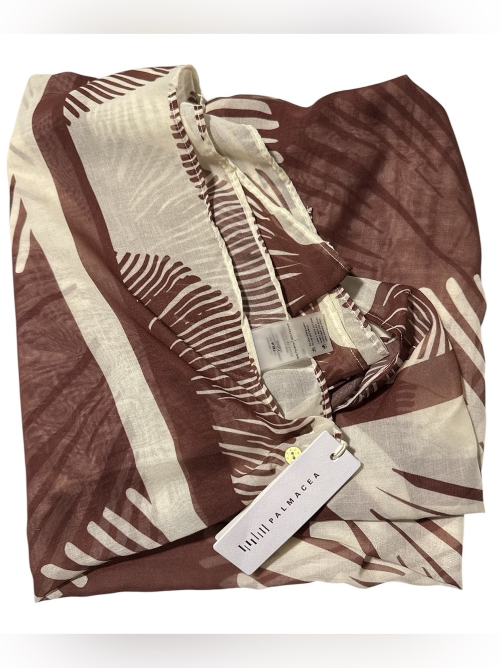 Palmacea Swimwear- Brown and cream tropical Cover up